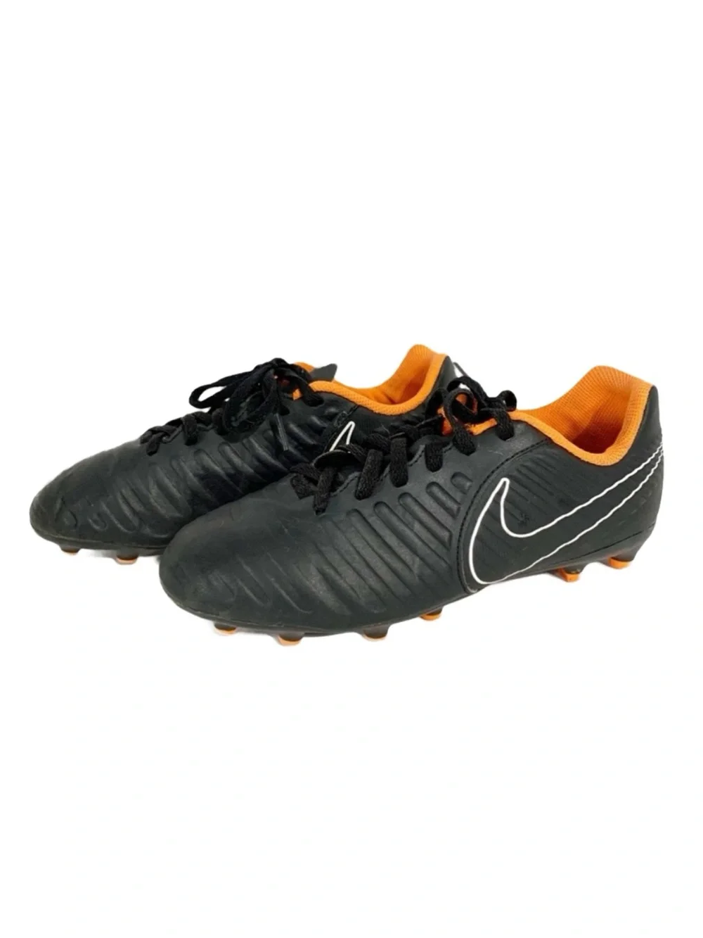 Nike Tiempo Legend 7 Club Faux Leather Cleats Black and Orange AH7255-080 ⚫️🟠